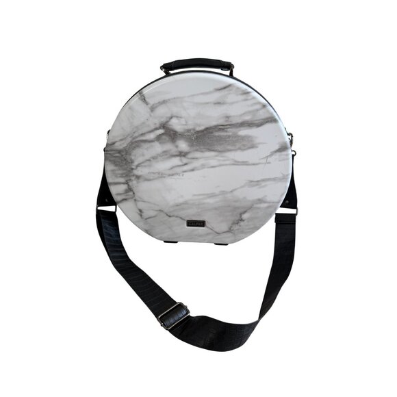 CALPAK Gray White Marble Hat Round Luggage Case w/ Strap - Picture 15 of 16
